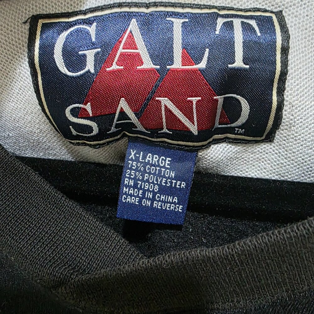 Galt Sand Raiders Sweatshirt Vintage 1995 NFL Crewneck Black Grey Colorblock XL - Picture 3 of 13